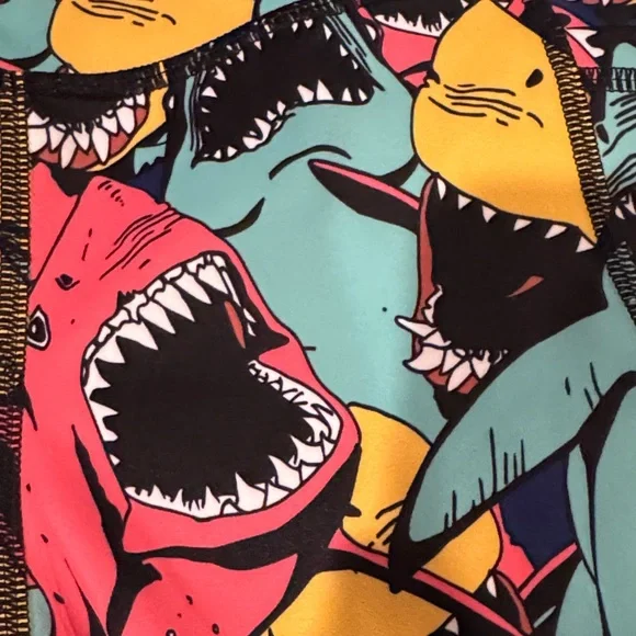 Constantly Varied Gear Shark Attack Leggings - Red, Yellow, Blue - Picture 3 of 3